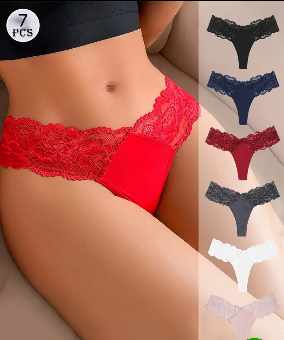 7pcs Of Women’s Seamless G-String Panties